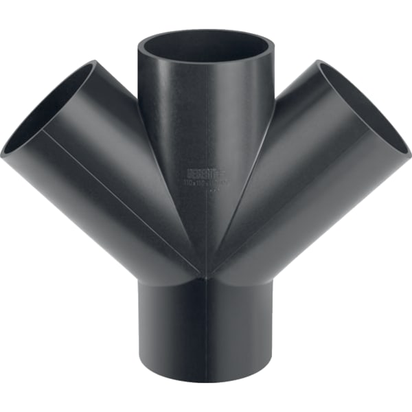 keramag Geberit HDPE double branch fitting 45°