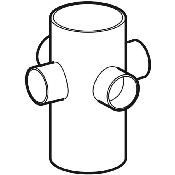Keramag Geberit HDPE Quadruple Branch Fitting 88.5°