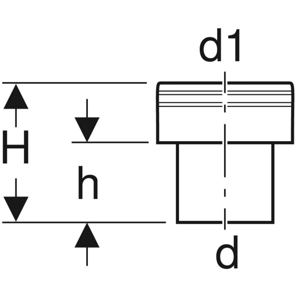 Keramag Geberit HDPE Straight Adapter To Stoneware