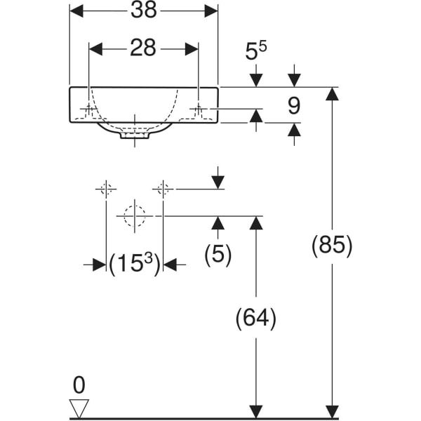 Keramag Geberit ICon Handrinse Basin