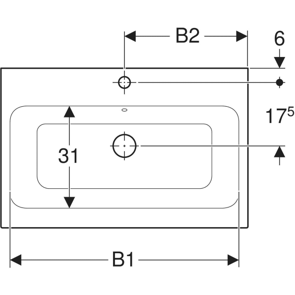 Keramag Geberit ICon Lay-on Washbasin