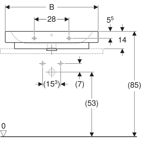 Keramag Geberit ICon Lay-on Washbasin