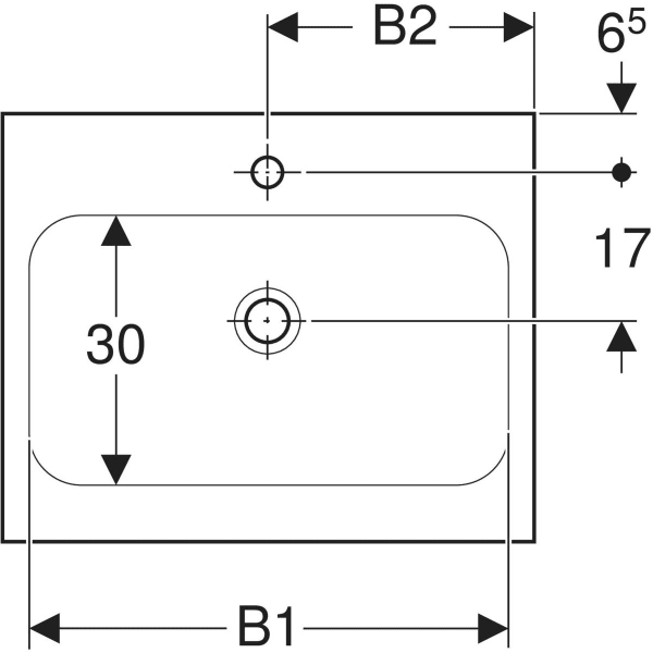 Keramag Geberit ICon Light Lay-on Washbasin