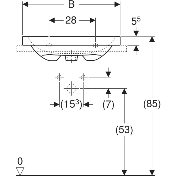 Keramag Geberit ICon Light Lay-on Washbasin
