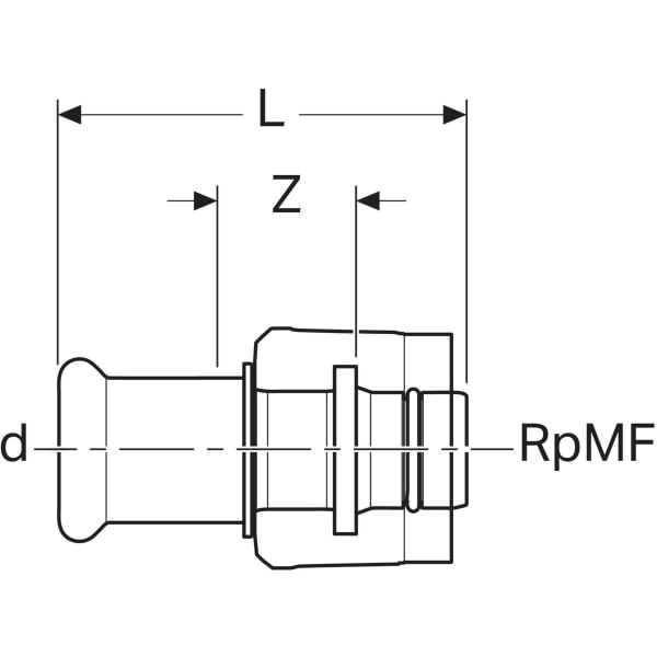 Keramag Geberit Mapress Adapter With MasterFix