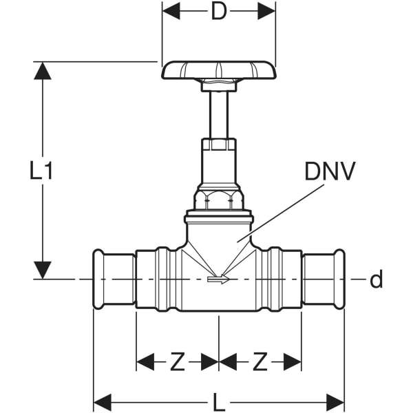 Keramag Geberit Mapress Straight-seat Stop Valve