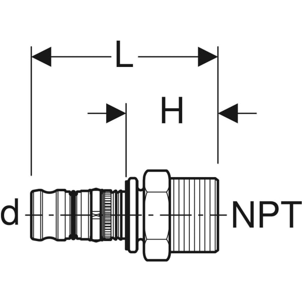 Keramag Geberit Mepla Adapter With Male Thread NPT