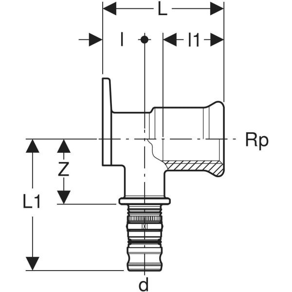 Keramag Geberit Mepla Elbow Tap Connector 90°