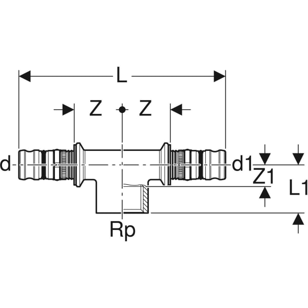 Keramag Geberit Mepla T-piece With Female Thread