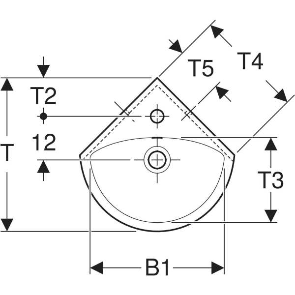 Keramag Geberit Selnova Corner Handrinse Basin