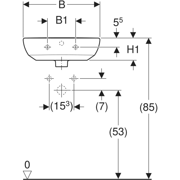 Keramag Geberit Selnova Handrinse Basin