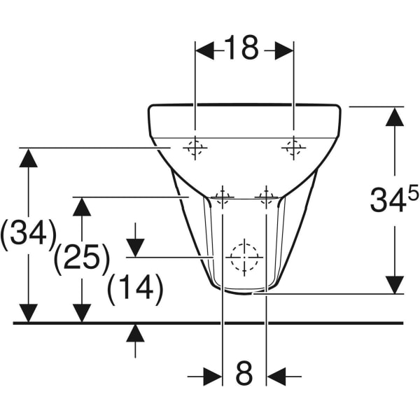 Keramag Geberit Selnova Square Wall-hung Bidet