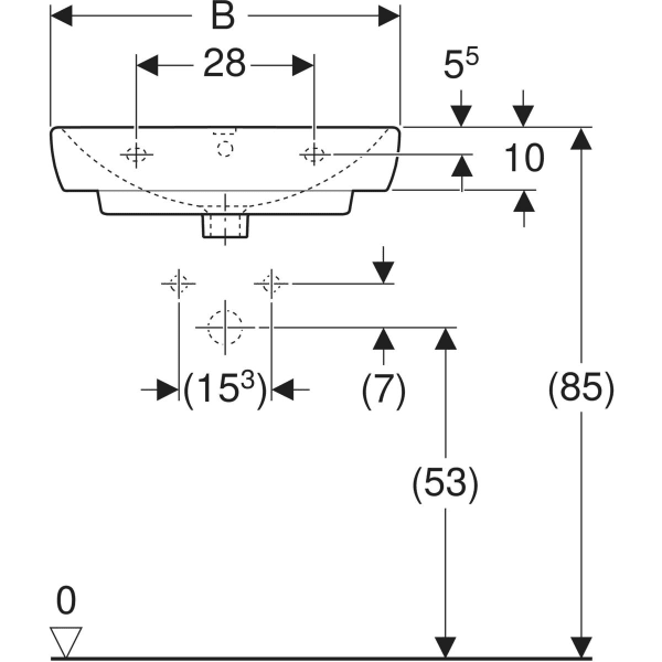 Keramag Geberit Selnova Square Washbasin