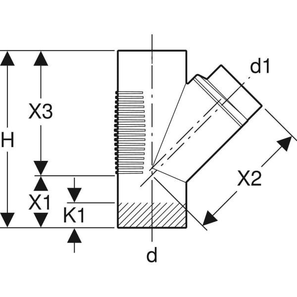 Keramag Geberit Silent-db20 Branch Fitting 45°