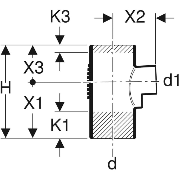 Keramag Geberit Silent-db20 Branch Fitting 88.5°