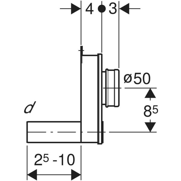 Keramag Geberit Urinal Trap D40 Horizontal Outlet