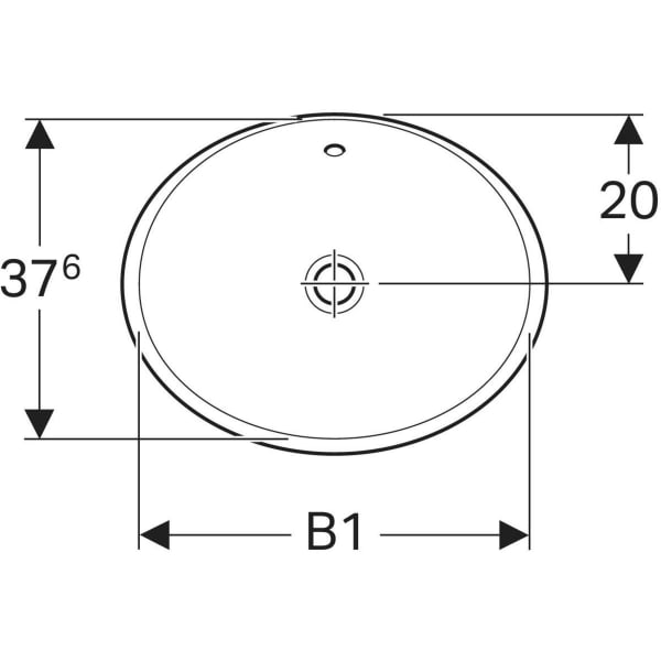 Keramag Geberit VariForm Countertop Washbasin Oval