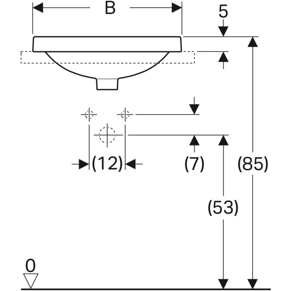Keramag Geberit VariForm Countertop Washbasin Oval