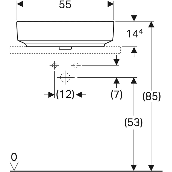 Keramag Geberit VariForm Lay-on Washbasin Elliptic