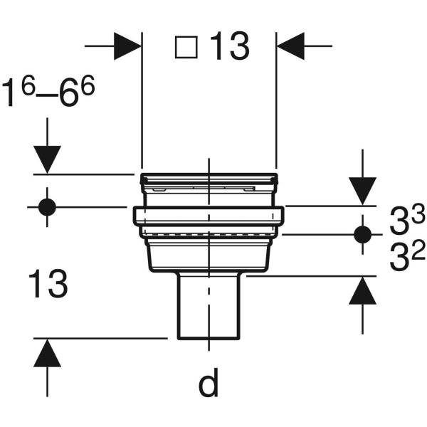 Keramag Geberit Varino Floor Drain Vertical D50