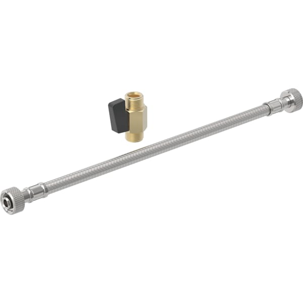 keramag Reinforced braided hose with ball valve for Geberit AquaClean Alba / Sela