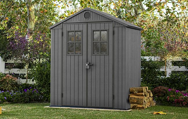 Keter Darwin 6x4 Storage Shed With Windows - Graphite