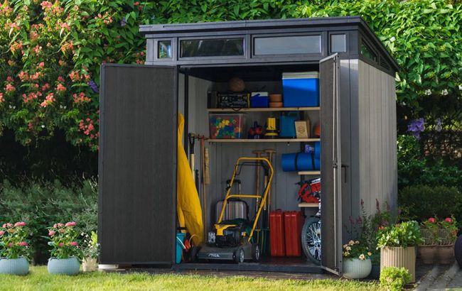 Keter Artisan 7x7 Outdoor Storage Shed - Grey