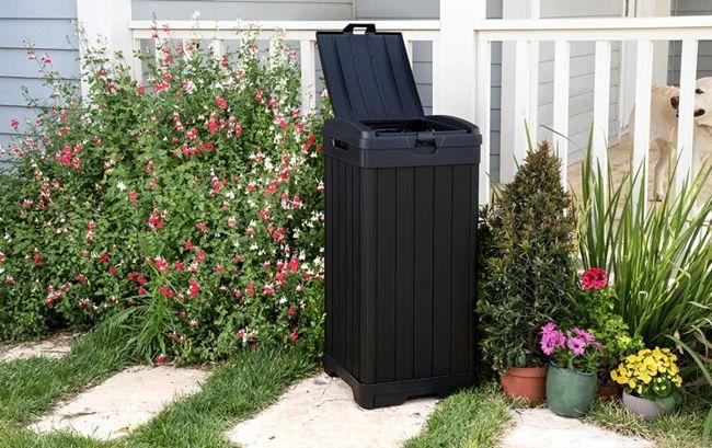Keter Baltimore Outdoor Trash Can - Black