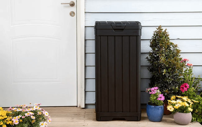 Keter Baltimore Outdoor Trash Can - Black