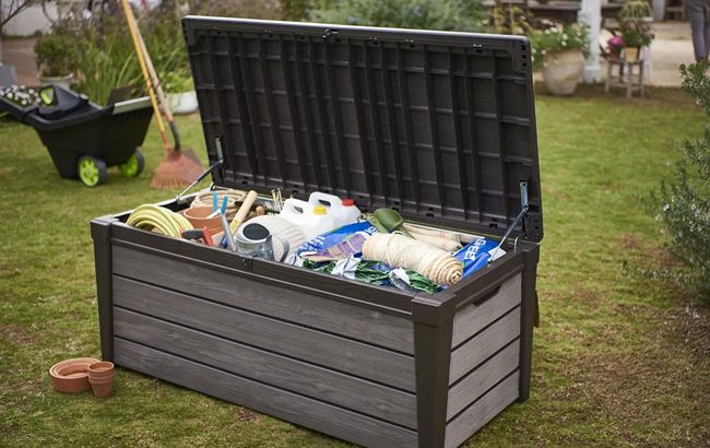 Keter Brushwood 120 Gallon Deck Box - Brown