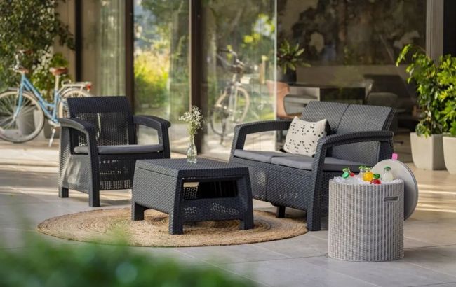 Keter Cooler Side Table - Cappuccino