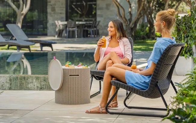 Keter Cooler Side Table - Cappuccino