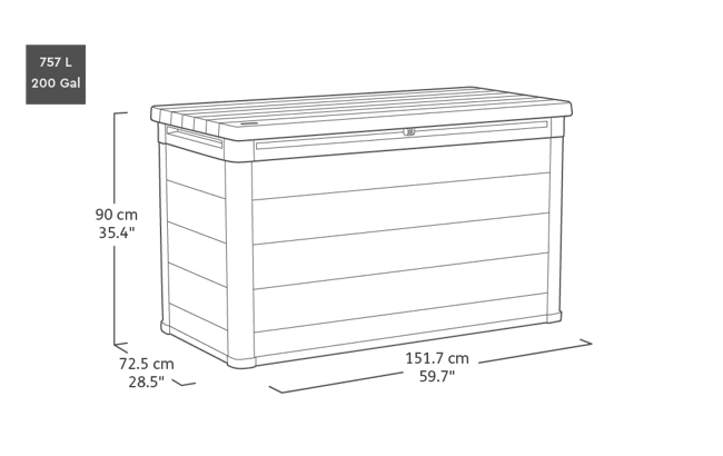 Keter Denali 200 Gallon Deck Box - Grey
