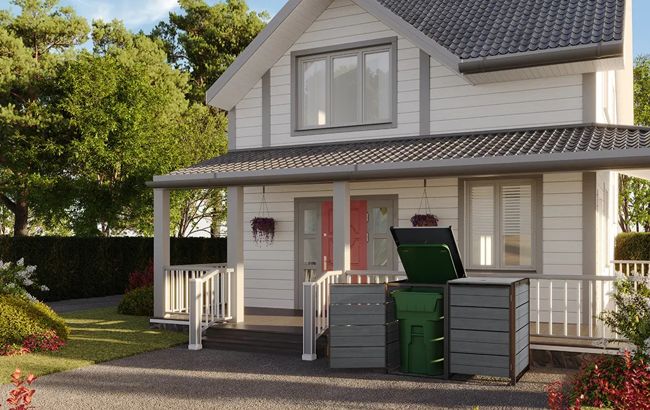 Keter Hide Away Trash Can Storage Shed - Graphite