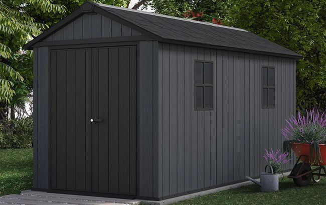 Keter Newton Plus 7.5x13 Storage Shed - Graphite