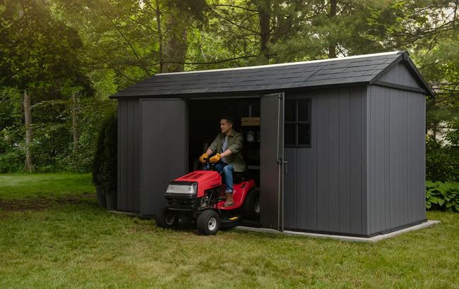 Keter Newton Plus 7.5x15 Storage Shed - Graphite
