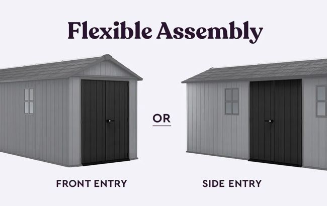 Keter Newton Plus 7.5x17 Storage Shed - Graphite