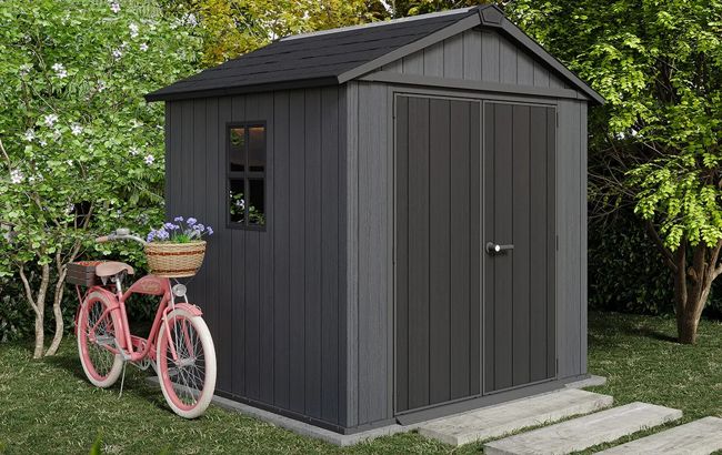 Keter Newton Plus 7.5x7 Storage Shed - Graphite