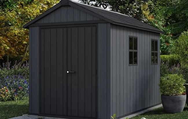 Keter Newton Plus 7.5x9 Storage Shed - Graphite