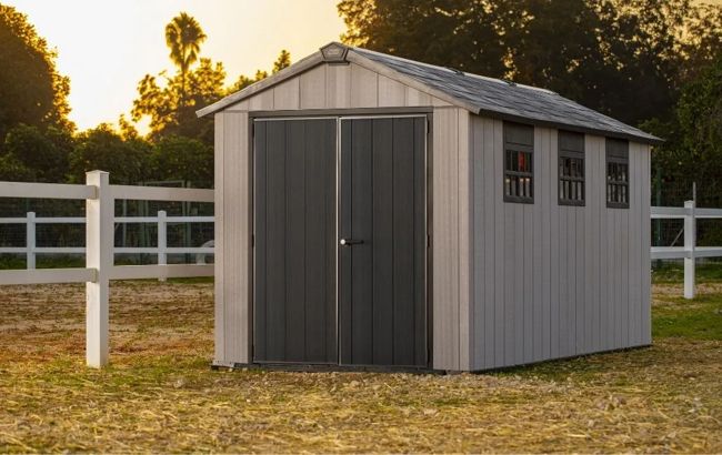 Keter Oakland 7.5x15 Storage Shed - Grey