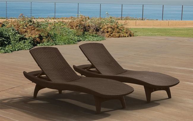 Keter Pacific Chaise Sun Lounger Set Of 2 - Brown