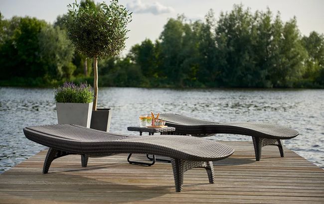 Keter Pacific Chaise Sun Lounger Set Of 2 - Graphite