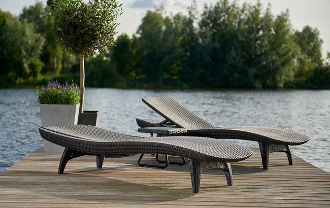 Keter Pacific Chaise Sun Lounger Set Of 2 - Graphite