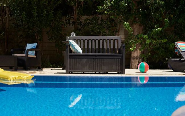 Keter Patio 60 Gallon Outdoor Storage Bench - Brown