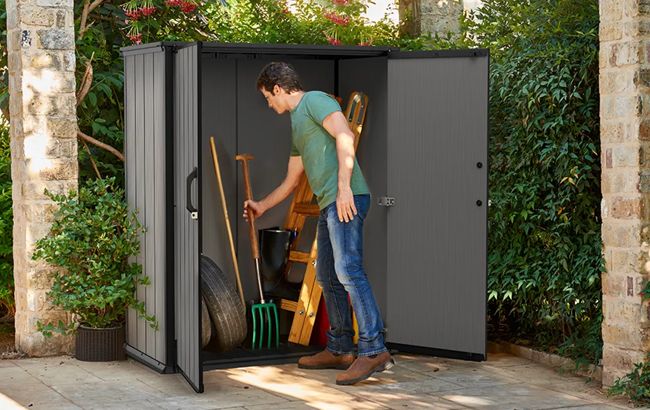 Keter Premier Tall Storage Shed - Grey