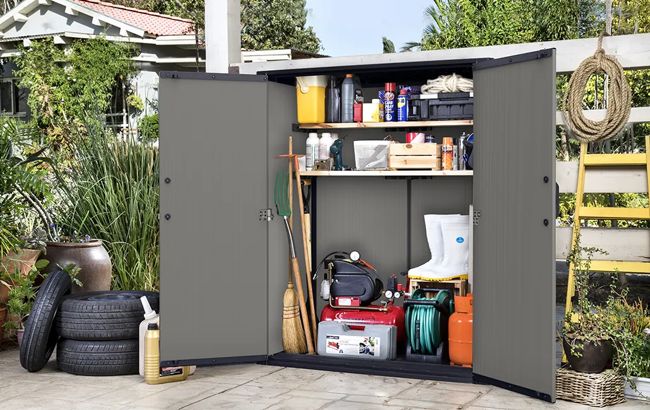 Keter Premier Tall Storage Shed - Grey