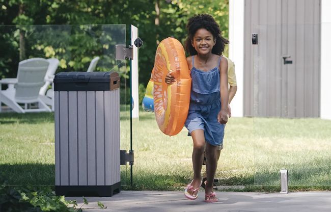 Keter Rockford Outdoor Trash Can - Grey