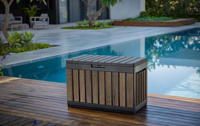 Keter Signature 50 Gallon Deck Box - Walnut Brown