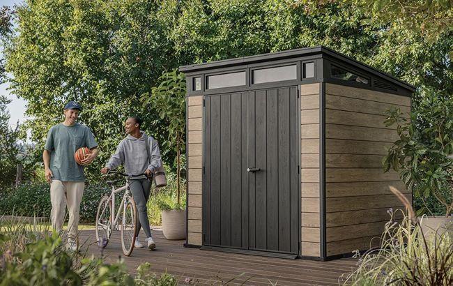 Keter Signature 7x7 Storage Shed - Ashwood Brown
