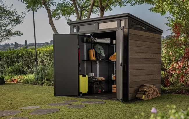 Keter Signature 7x7 Storage Shed - Walnut Brown